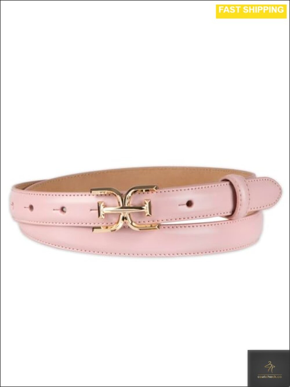Skinny Fashion Trouser Belt Double-E Plaque Buckle 3/4 Inch Strap